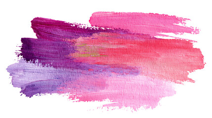 Pink and purple watercolor brush strokes on transparent background.