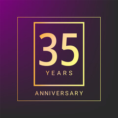 35th anniversary celebration gold design