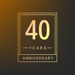40th anniversary celebration golden design