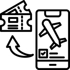 Ticket Reservation line icon