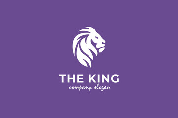 lion luxury logo icon template, elegant lion logo design illustration