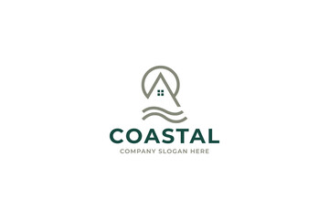 Unique, modern and clean logo design of real estate business with white background