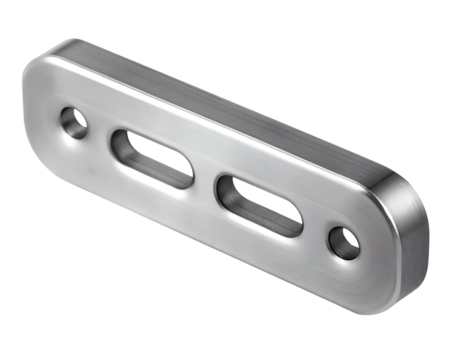 A reinforced DIN rail designed to hold heavy transformers in a suburban house's main power distribution panel.