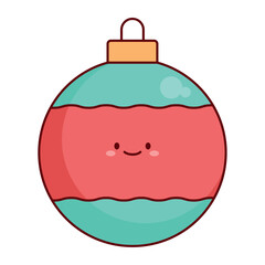 Flat style Christmas ornament balls collection