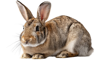 Fototapeta premium Rabbit Portrait: A captivating portrait of a rabbit, showcasing its fluffy fur, twitching nose, and alert expression. This image captures the essence of this adorable creature.