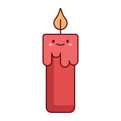 Christmas Candle Flat Vector Icon