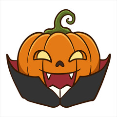 pumpkin dressed as Count Dracula.