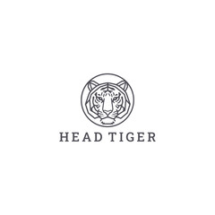 Fierce head tiger logo with bold and sharp details.