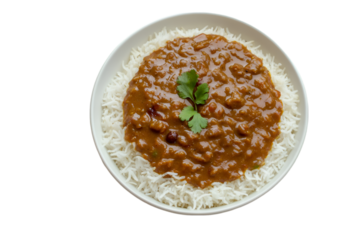 Delicious Chicken Biryani with Leg Pieces and Vegetables – Isolated on White Background. 
 Mughlai chicken biryani, Indian rice dish, Pakistani rice dish, chicken pulao style, spiced rice with chicke
