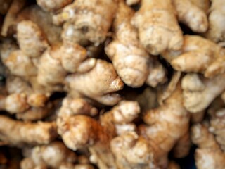 background blured of spices. Ginger for health drinks