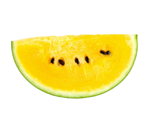 Vibrant yellow watermelon slice bursting with refreshing summer sweetness and healthy nutrients