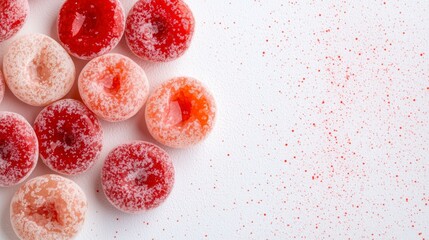Colorful Sugar Coated Candy Circles for a Sweet and Playful Background Decoration or Dessert Table Styling