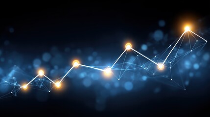 A digital visualization of a data graph, featuring interconnected nodes and glowing elements against a dark background.