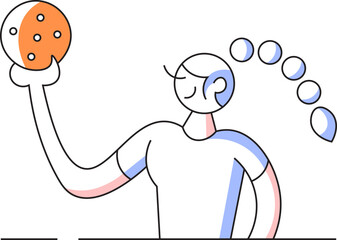 Female Character Holding A Cookie Vector Flat Illustration