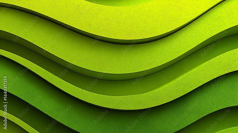 Poster abstract image of a textured green surface with wavy patterns.