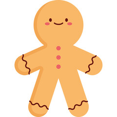 Cute Festive Gingerbread Cookie Vector