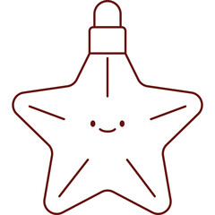Festive Holiday Star Icon in Flat Style