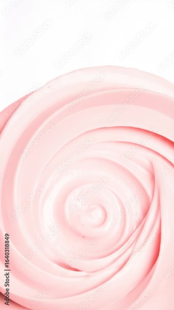 Aufkleber pale pink creamy swirl texture with smooth concentric pattern on a clean white background with soft 