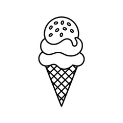 ice cream cone illustration vector style coloring page