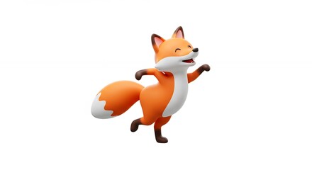 Cartoon fox character running
