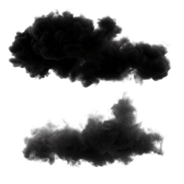nuages noirs / fum&eacute;e sur fond transparent