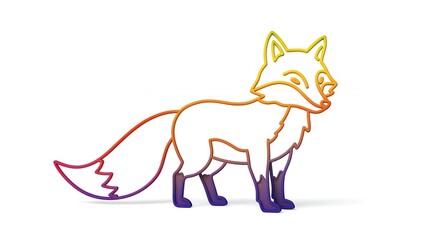 Obraz premium Colorful gradient fox illustration