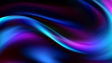 Abstract swirling waves of vibrant blue and purple light creating a dynamic and futuristic glowing energy background
