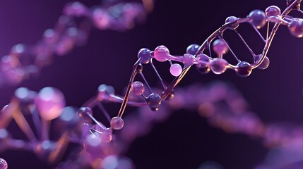 Close-up of a colorful DNA double helix structure in a vibrant abstract setting.