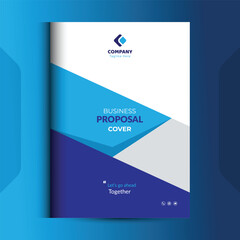 Blue Proposal cover Design Template concepts are adept for corporate Business	
