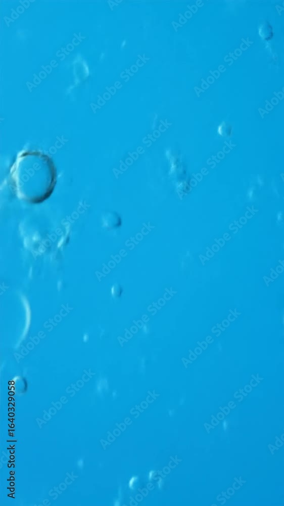 Poster abstract close up of sparkling bubbles floating in clear blue liquid background refreshing texture m