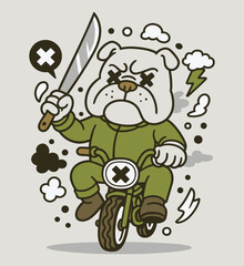 Cartoon Minibike Bulldog