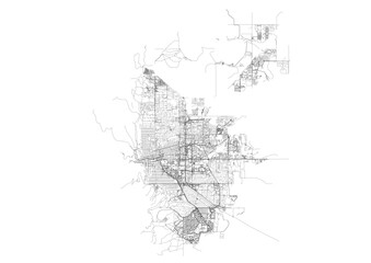 Vector highway map of Boulder with detailed road network  © Riki