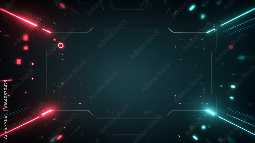 Aufkleber abstract digital background with glowing lines and dark teal color scheme.