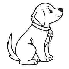 Dog Illustration in CMYK with Helvetica and Courier Fonts for Graphic Design