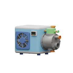 Cartoon Style Illustration Of Air Conditioner Unit With Transparent Background In Minimalism