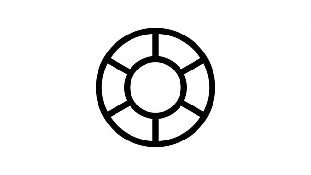Lifebuoy half rotation animation