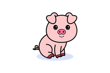 Cute Cartoon Pig Illustration
