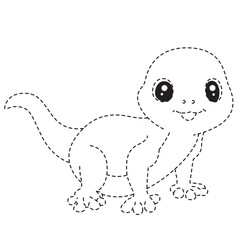 Adorable gecko lizard dot-to-dot coloring activity for children, outlined with big eyes and happy face expression