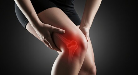 Sporty injured during a run, suffering knee accident, joint problems and tendon inflammation.