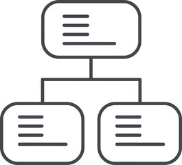 Vector art of represents a hierarchical structure showcasing the connection between different elements within an organization