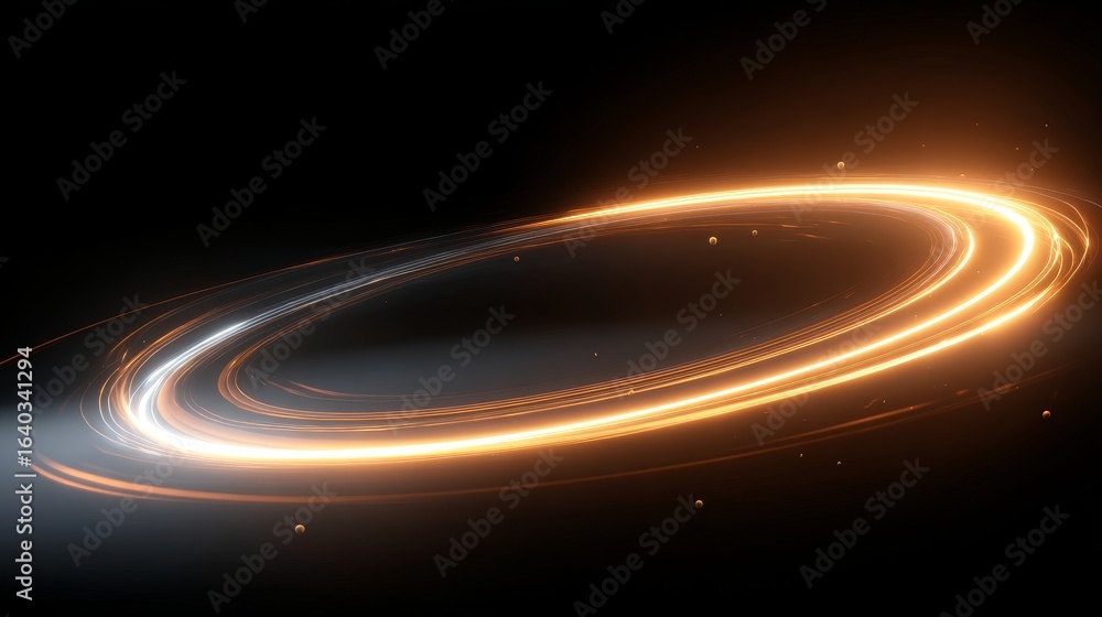 Aufkleber a luminous circular ring of light orbiting in deep space, showcasing cosmic illumination and celesti