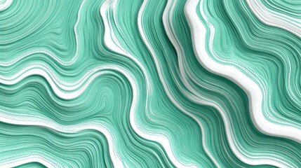 Abstract swirling teal and white marble pattern
