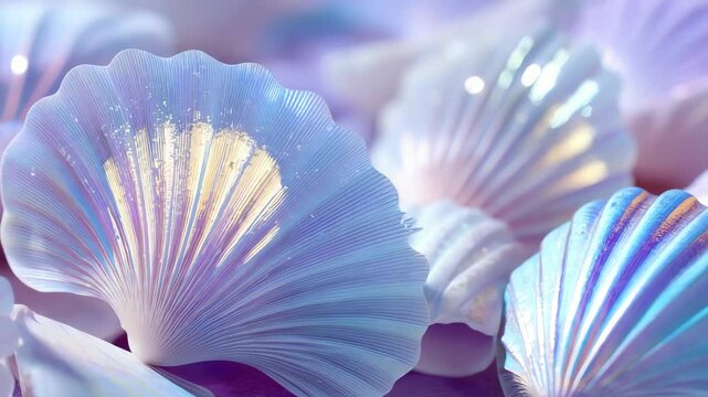 Opalescent seashell background shimmering in soft, pastel colors perfect for elegant designs and