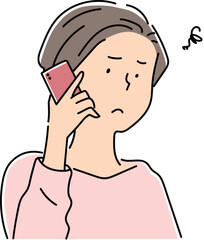 電話がつながらなくて困っている女性