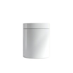 White cylindrical container isolated on transparent background