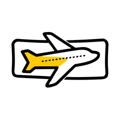 airline ticket hand drawing icon for web and graphic design