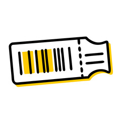 barcode ticket hand drawing icon for web and graphic design