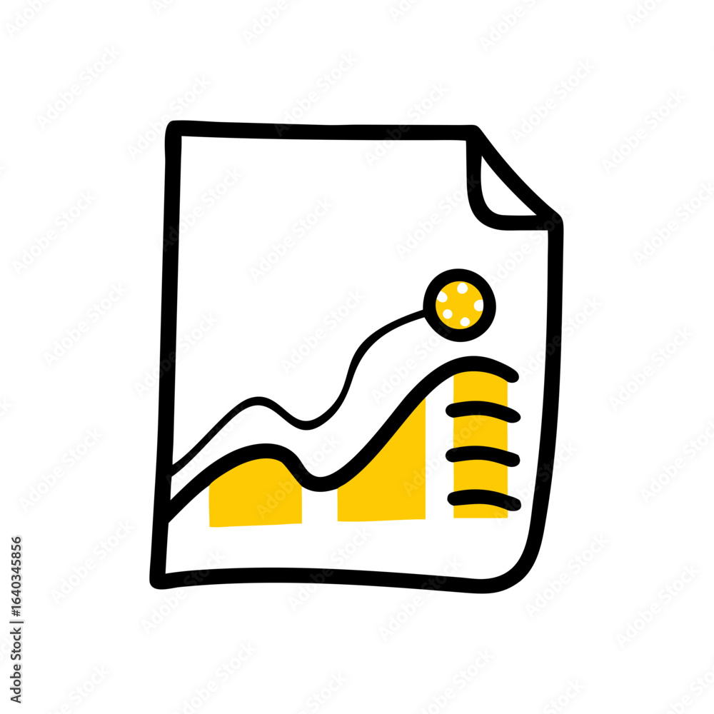 Poster chart file hand drawing icon for web and graphic design