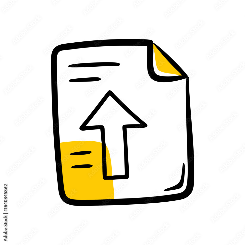 Poster chart file up hand drawing icon for web and graphic design