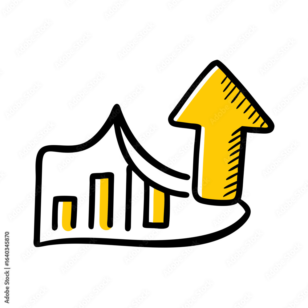 Poster chart upload hand drawing icon for web and graphic design